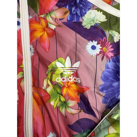 Adidas Youth Medium Floral Zip Track Jacket Excellent Condition - Picture 6 of 7